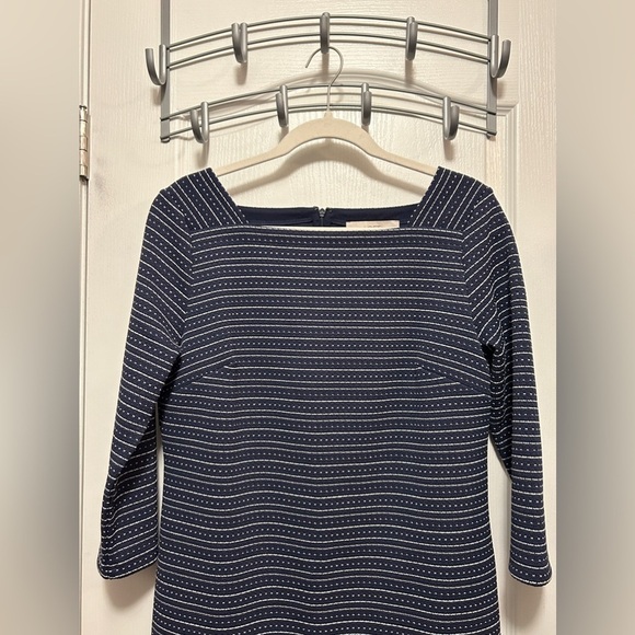 Ann Taylor Loft mini shift Dress women’s S blue white preppy coastal grandma - Picture 3 of 16